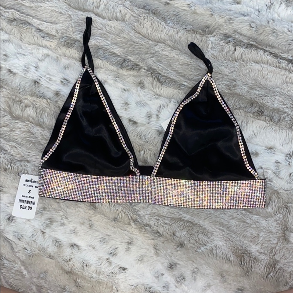 Satin Bralette with Rhinestones from Kohesion